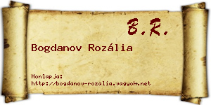 Bogdanov Rozália névjegykártya
